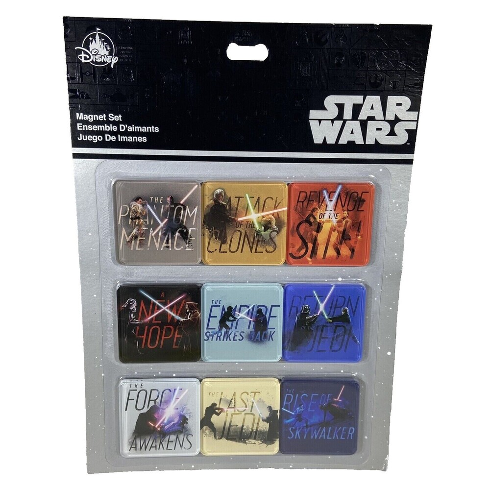 Disney Parks Star Wars Movie Saga Acrylic Magnet 9-Piece Set Lightsabers